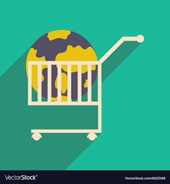 Flat design modern icon globe vector image
