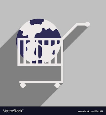 Flat design modern icon globe vector image