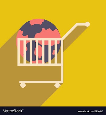 Flat design modern icon globe vector image