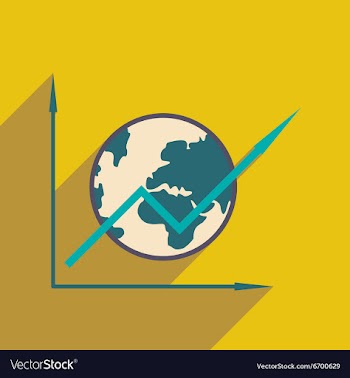 Flat design modern icon globe vector image