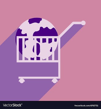 Flat design modern icon globe vector image