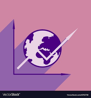 Flat design modern icon globe vector image