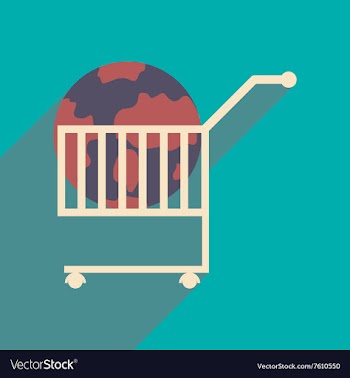 Flat design modern icon globe vector image