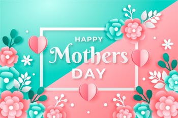 Flat design mother's day background with flowers Free Vector