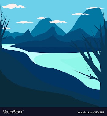 Flat design mountain background vector image