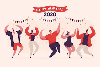 Flat design new year background Free Vector