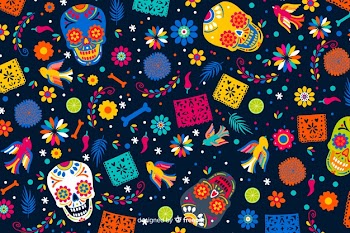 Flat design of dia de muertos background Free Vector