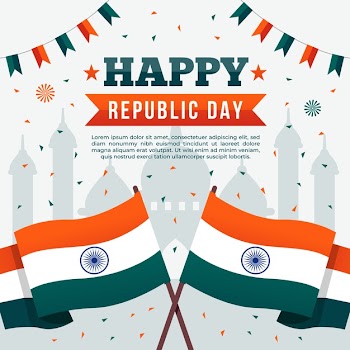 Flat design of happy indian republic day Free Vector