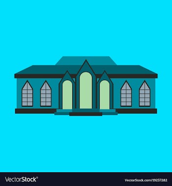 Flat design of retro city house old building vector image