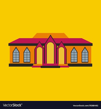 Flat design of retro city house old building vector image