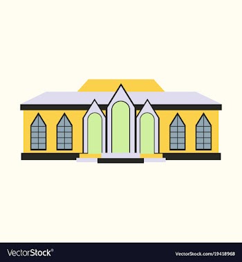 Flat design of retro city house old building vector image