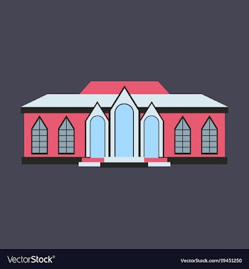 Flat design of retro city house old building vector image