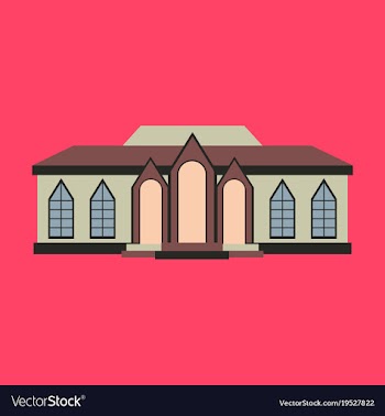 Flat design of retro city house old building vector image