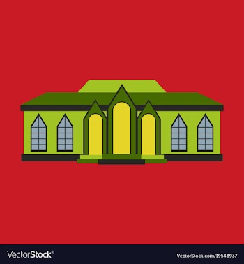 Flat design of retro city house old building vector image
