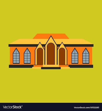 Flat design of retro city house old building vector image