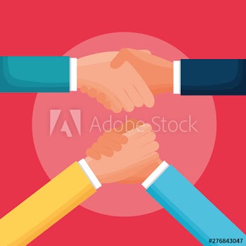 flat design people business handshake