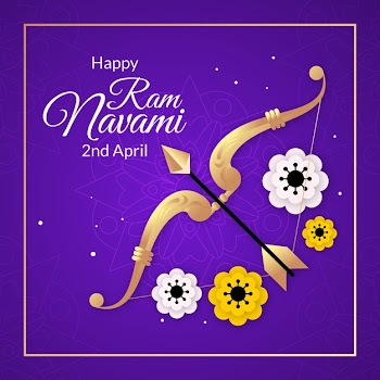 Flat design ram navami celebration theme Free Vector