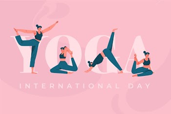 Flat design sport yoga international day Free Vector