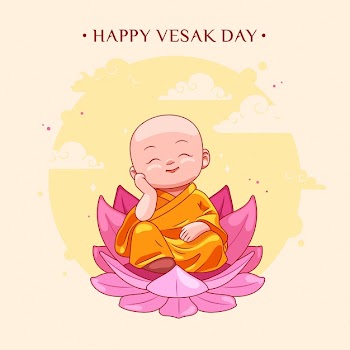 Flat design vesak celebration Free Vector
