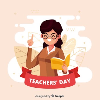 Flat design world teacher's day background Free Vector