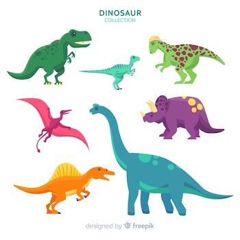 Flat dinosaur collection Free Vector