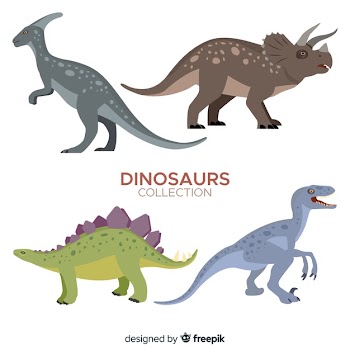 Flat dinosaur collection Free Vector