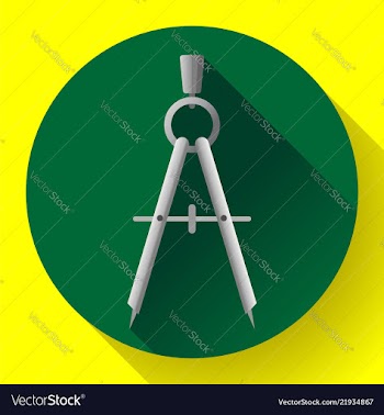  					Flat drawing compass icon - geometry and design vector image														