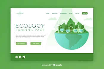 Flat ecology landing page template Free Vector