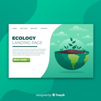 Flat ecology landing page template Free Vector