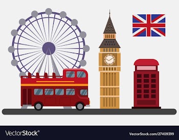 Flat england london uk icon symbol vector image