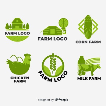 Flat farm logo collection