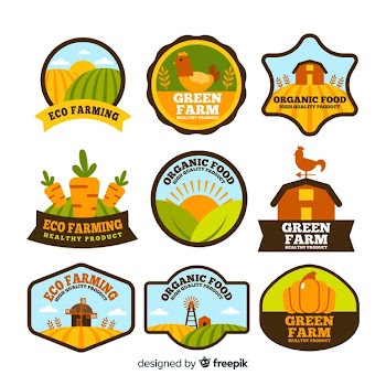 Flat farm logo collection