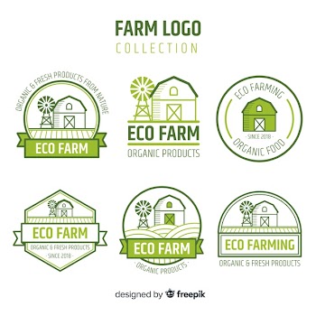 Flat farm logo collection
