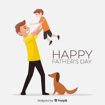 Flat father's day background Free Vector