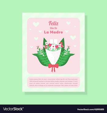 flat feliz dia de la madre mothers day card
