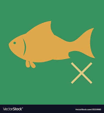 Flat fish drawing seafood great for menu poster vector image