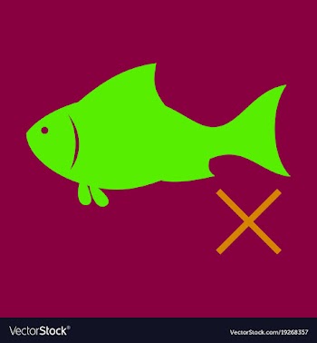 Flat fish drawing seafood great for menu poster vector image