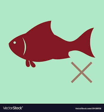 Flat fish drawing seafood great for menu poster vector image