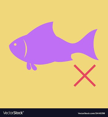 Flat fish drawing seafood great for menu poster vector image