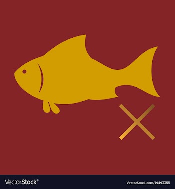 Flat fish drawing seafood great for menu poster vector image