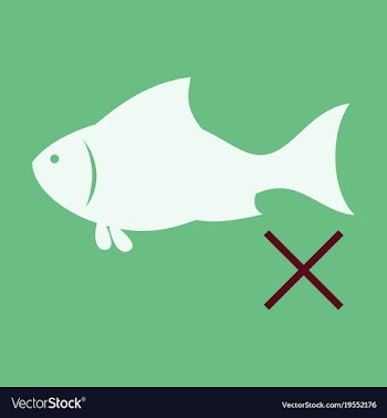 Flat fish drawing seafood great for menu poster vector image