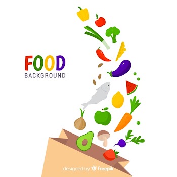 Flat food background