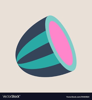 Flat fresh and juicy whole watermelon vector image