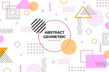 Flat geometric baby pink shapes background Free Vector