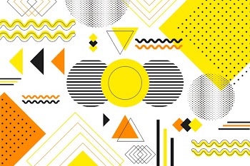Flat geometric shapes background Free Vector