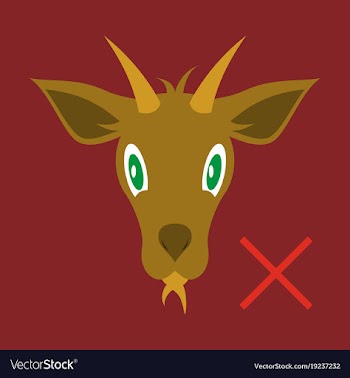 Flat goat animal farm icon vector image