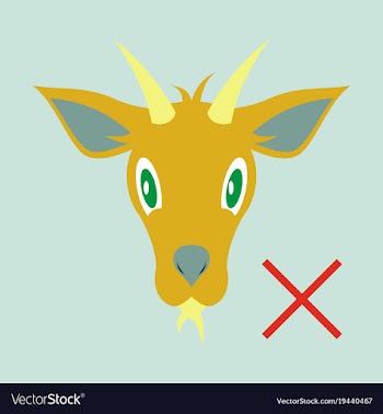 Flat goat animal farm icon vector image