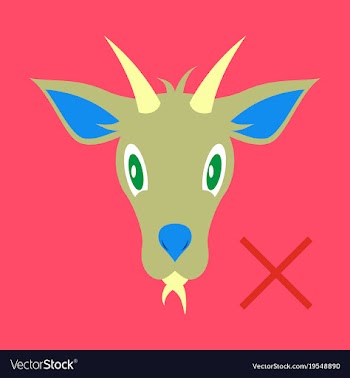 Flat goat animal farm icon vector image