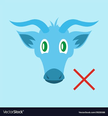 Flat goat head livestock animal grazing vector image