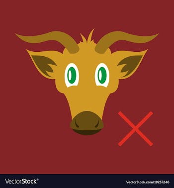 Flat goat head livestock animal grazing vector image